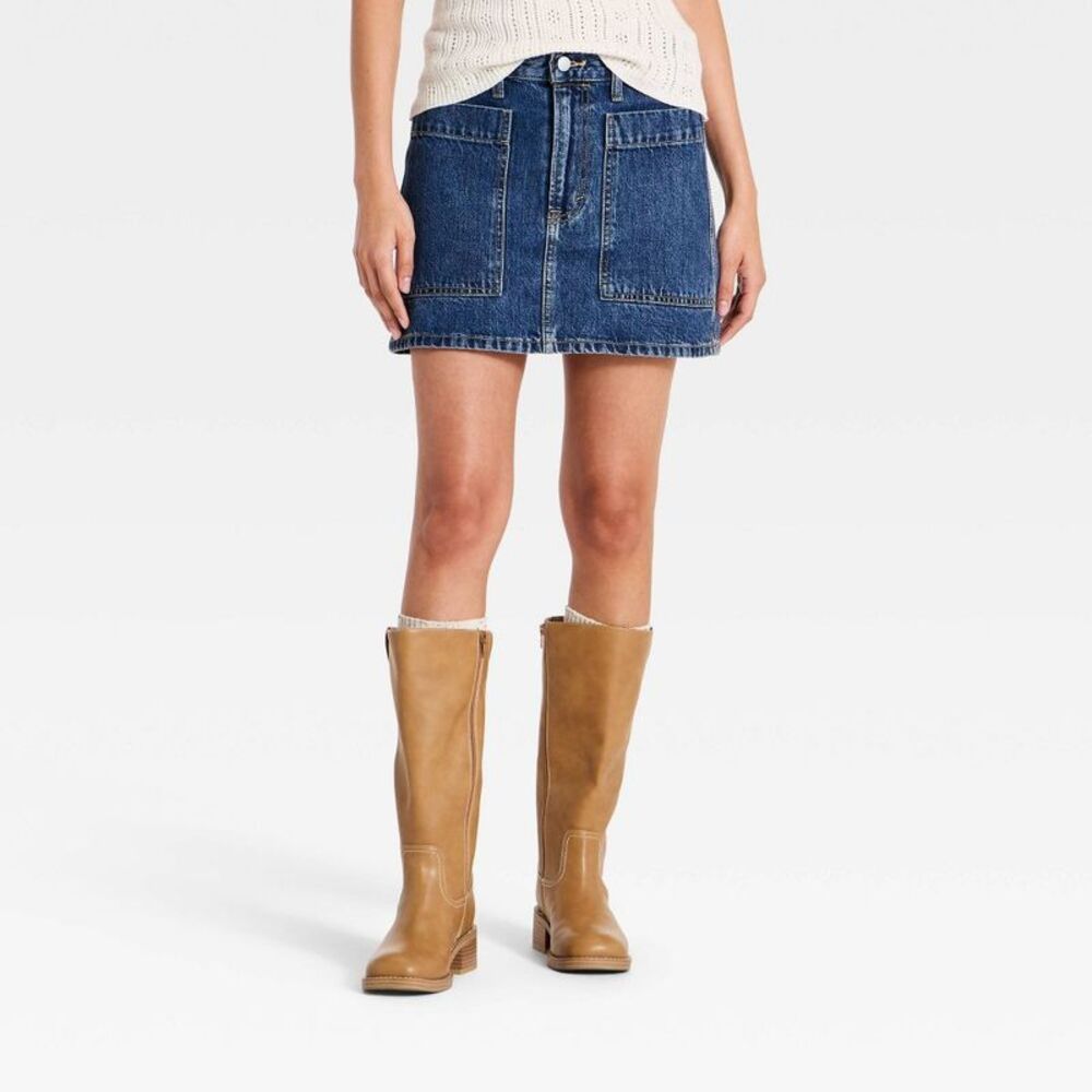 Women's Micro Mini Skirt - Universal Thread Dark Rinse Wash 4
